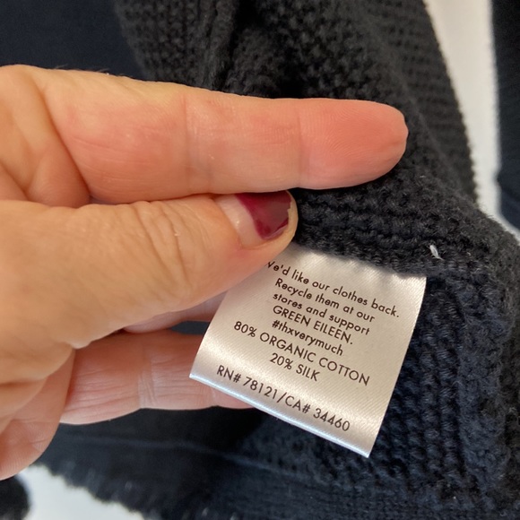 Eileen Fisher draped cardigan with fringe on hem lines size XS silk/cotton - Picture 6 of 9